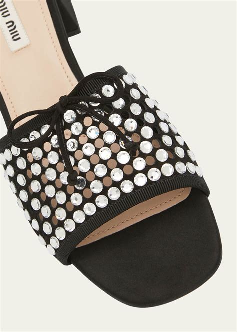 Miu Miu Ciabatte Strass Perforated Block